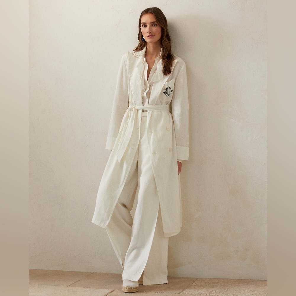 Ralph Lauren Purple Label Cream Trench Coat